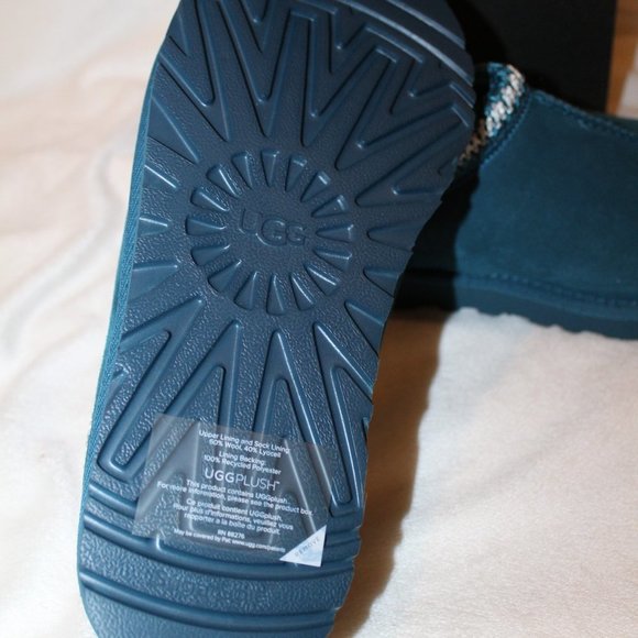 NIB UGG MEN\'S TASMAN SUEDE SHEARLING LINED SLIP ON‎ SLIPPERS MARINE BLUE 12 main image 3